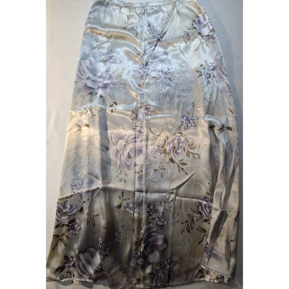 Kathie Lee Floral Maxi Skirt Sz 6 Purple Gray Vintage Polyester USA Made - Picture 5 of 9